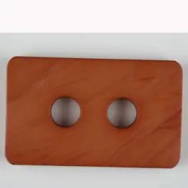 Top-Angebot Polyamidknopf rechteckig mit abgerundeten Ecken, 2-loch – Größe: 55mm – Farbe: braun – Art.Nr. 453703