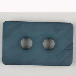 Geld-Zurück-Garantie Polyamidknopf rechteckig mit abgerundeten Ecken, 2-loch – Größe: 40mm – Farbe: blau – Art.Nr. 403706