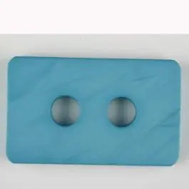 Direktkauf Polyamidknopf rechteckig mit abgerundeten Ecken, 2-loch – Größe: 40mm – Farbe: blau – Art.Nr. 403707