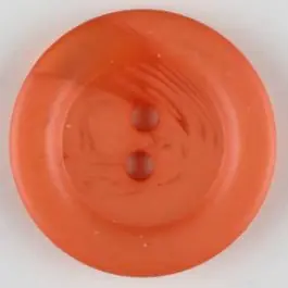 Handgefertigt Polyesterknopf marmoriert mit breitem Wulstrand, 2 loch – Größe: 25mm – Farbe: orange – Art.Nr. 373758