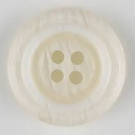 Polyesterknopf aus aneinandergesetzten Ringen, mit 4 Löchern – Größe: 20mm – Farbe: weiss – Art.Nr. 330890 Sonderaktion