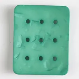 Polyamidknopf rechteckig mit 9 Löchern zur Individualisierung mit Garn – Größe: 54mm – Farbe: grün – Art.Nr. 400241 Mega-Angebot