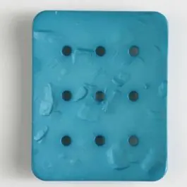 Günstig Polyamidknopf rechteckig mit 9 Löchern zur Individualisierung mit Garn – Größe: 54mm – Farbe: grün – Art.Nr. 400240