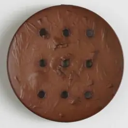 Zertifiziert Polyamidknopf rund mit 9 Löchern zur Individualisierung mit Garn – Größe: 45mm – Farbe: braun – Art.Nr. 390288