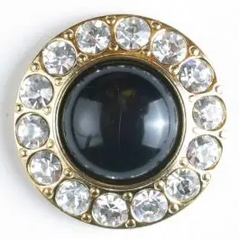 wunderschöner Strassknopf mit großer Perle in der Mitte – Größe: 20mm – Farbe: vergoldet – Art.Nr. 500015 Online Kaufen