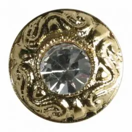 Knopf mit Straßstein in schöner Einfassung – Größe: 11mm – Farbe: gold – Art.Nr. 340726 Direkt Vom Hersteller