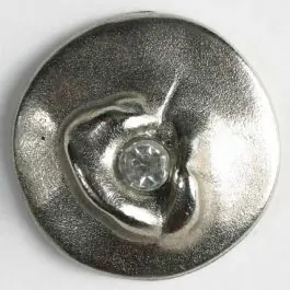 Großhandel Kunststoffknopf mit Strass – Größe: 25mm – Farbe: altsilber – Art.-Nr.: 420029