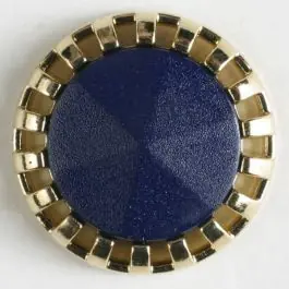 Heißes Angebot Zweiteiliger Knopf mit strahlenförmigem Goldrand mit Öse – Größe: 18mm – Farbe: marineblau – Art.Nr. 290501