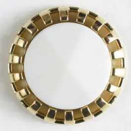 Jetzt Kaufen Zweiteiliger Knopf mit strahlenförmigem Goldrand mit Öse – Größe: 18mm – Farbe: beige – Art.Nr. 290499