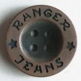 Beliebt Ranger Jeans Kunststoffknopf metallisiert, mit breitem, flachem Rand und 4 Löchern – Größe: 20mm – Farbe: kupfer – Art.Nr. 220085