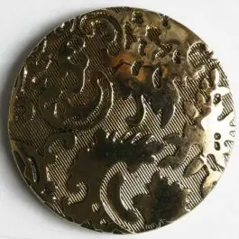 Kunststoffknopf metallisiert, Oberfläche diagonal liniert mit feinem Relief und Öse – Größe: 11mm – Farbe: altgold – Art.Nr. 211225 Knallerangebot