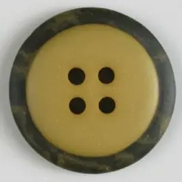 Polyesterknopf mit marmoriertem schwarzem Rand mit 4 Löchern – Größe: 30mm – Farbe: gelb – Art.Nr. 380292 Sonderangebot