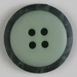 Top-Qualität Polyesterknopf mit marmoriertem schwarzem Rand mit 4 Löchern – Größe: 30mm – Farbe: grün – Art.Nr. 380290