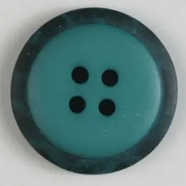 Polyesterknopf mit marmoriertem schwarzem Rand mit 4 Löchern – Größe: 30mm – Farbe: grün – Art.Nr. 380289 Zertifiziert