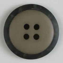 Polyesterknopf mit marmoriertem schwarzem Rand mit 4 Löchern – Größe: 30mm – Farbe: braun – Art.Nr. 380285 Versand Am Gleichen Tag