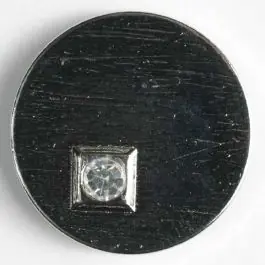 Sofort Bestellen Kunststoffknopf mit Strass – Größe: 23mm – Farbe: silber – Art.-Nr.: 400046