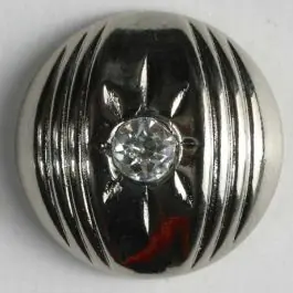 Kunststoffknopf mit Strass – Größe: 15mm – Farbe: silber – Art.-Nr.: 340738 Premium