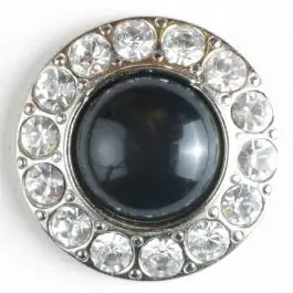 wunderschöner Strassknopf mit großer Perle in der Mitte – Größe: 25mm – Farbe: silber – Art.Nr. 510018 Neue Ware