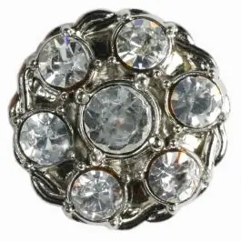 wunderschön geschliffener Strassknopf – Größe: 23mm – Farbe: silber – Art.Nr. 510014 Abverkauf