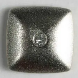 Begrenztes Angebot Kunststoffknopf mit Strass – Größe: 18mm – Farbe: silber – Art.-Nr.: 370285