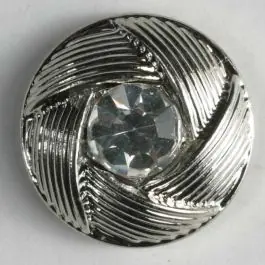 Kunststoffknopf mit Strass – Größe: 15mm – Farbe: silber – Art.-Nr.: 340731 Jetzt Zugreifen