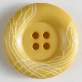 Kunststoffknopf mit wulstigem Rand mit weißem Netzmuster mit 4 Löchern – Größe: 28mm – Farbe: gelb – Art.Nr. 340935 Heute Kaufen
