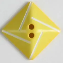 Expressversand Kunststoffknopf quadratisch zum diagonalen Annähen mit 2 Löchern – Größe: 34mm – Farbe: gelb – Art.Nr. 370494