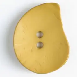 Knallerangebot Modeknopf Tropfenform, Strukturoberfläche, 2 Loch – Größe: 50mm – Farbe: gelb – Art.Nr. 390123