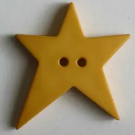 Quiltingknopf in Form eines asymmetrischen Sternes – Größe: 28mm – Farbe: gelb – Art.Nr. 259074 Gratis Versand