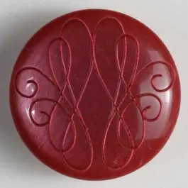 Kunststoffknopf mit eingraviertem Ornament – Größe: 18mm – Farbe: rot – Art.Nr. 251239 Garantierte Lieferung