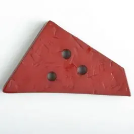 Top-Preis Kunststoffknopf ungewöhnliches Viereck mit Einkerbungen mit 3 Löchern – Größe: 70mm – Farbe: rot – Art.Nr. 450071