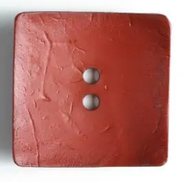 Modeknopf quadratisch, Strukturoberfläche, 2 Loch – Größe: 60mm – Farbe: rot – Art.Nr. 410055 Geld-Zurück-Garantie