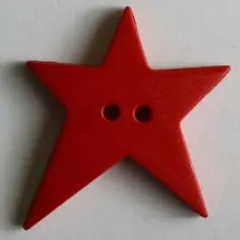 Quiltingknopf in Form eines asymmetrischen Sternes – Größe: 15mm – Farbe: rot – Art.Nr. 189071 Hochwertig