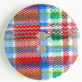 Versand Am Gleichen Tag Schottenkaroknopf mit 2 Löchern – Größe: 25mm – Farbe: rot – Art.Nr. 330678