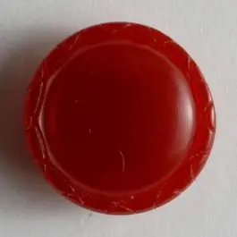 Preis Gesenkt Kunststoffknopf mit dekorativem Rand – Größe: 13mm – Farbe: rot – Art.Nr. 210829
