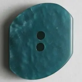 Neu Kunststoffknopf mit unregelmäßiger Form – Größe: 28mm – Farbe: grün – Art.Nr. 310148