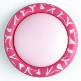 Mega-Angebot Kunststoffknopf mit eingraviertem Ornament am Rand mit Öse – Größe: 34mm – Farbe: pink – Art.Nr. 400102