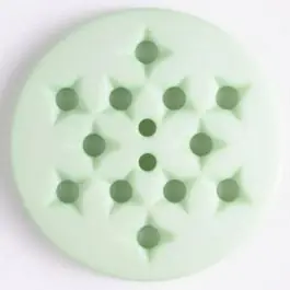 Top-Angebot Kunststoffknopf mit 12 sternförmigen Vertiefungen mit 2 Löchern – Größe: 23mm – Farbe: grün – Art.Nr. 316503