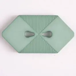 Kunststoffknopf langgezogenes Sechseck mit 2 tropfenförmigen Löchern – Größe: 38mm – Farbe: grün – Art.Nr. 376510 Heißes Angebot