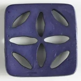 Kunststoffknopf, quadratisch, mit 8 zapfenförmigen Löchern – Größe: 60mm – Farbe: lila – Art.Nr. 440073 Zertifiziert