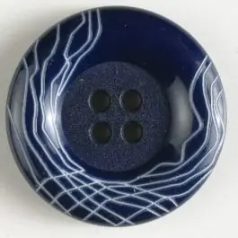 Kunststoffknopf mit wulstigem Rand mit weißem Netzmuster mit 4 Löchern – Größe: 28mm – Farbe: marineblau – Art.Nr. 340932 Begrenztes Angebot