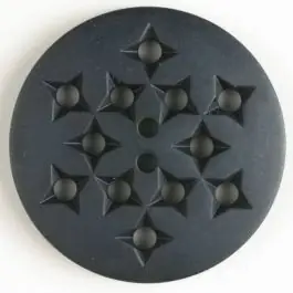 Garantierte Lieferung Kunststoffknopf mit 12 sternförmigen Vertiefungen mit 2 Löchern – Größe: 23mm – Farbe: marineblau – Art.Nr. 310628