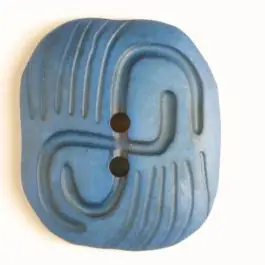 Kunststoffknopf mit stylisch hervorgehobenem Muster mit 2 Löchern – Größe: 40mm – Farbe: blau – Art.Nr. 400094 Ab Werk
