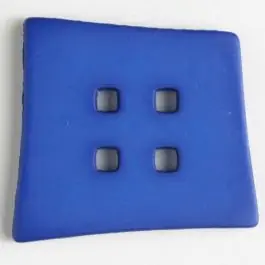 Kunststoffknopf Kopfkissenform mit 4 quadratischen Löchern – Größe: 55mm – Farbe: blau – Art.Nr. 405503 Kostenfreie Lieferung