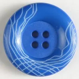 Aktuell Kunststoffknopf mit wulstigem Rand mit weißem Netzmuster mit 4 Löchern – Größe: 28mm – Farbe: blau – Art.Nr. 340931