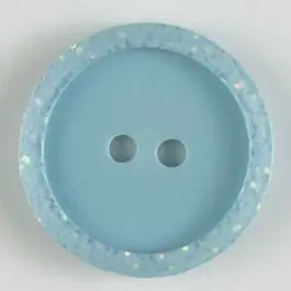 Premium Kunststoffknopf schlicht mit gepunktetem Rand – Größe: 20mm – Farbe: blau – Art.Nr. 270459