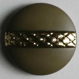 Kunststoffknopf mit aufwändigem Goldstreifen in der Mitte – Größe: 23mm – Farbe: braun – Art.Nr. 320236 Ab Werk