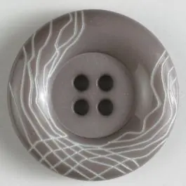 Kunststoffknopf mit wulstigem Rand mit weißem Netzmuster mit 4 Löchern – Größe: 28mm – Farbe: braun – Art.Nr. 340930 Mega-Angebot