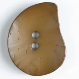 Neuheit Modeknopf Tropfenform, Strukturoberfläche, 2 Loch – Größe: 50mm – Farbe: braun – Art.Nr. 390115