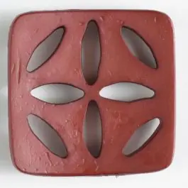 Knallerangebot Kunststoffknopf, quadratisch, mit 8 zapfenförmigen Löchern – Größe: 60mm – Farbe: braun – Art.Nr. 440070